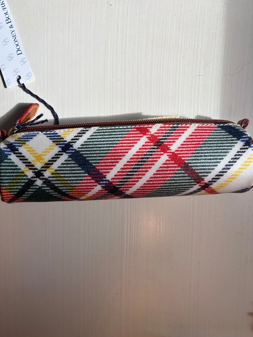 Dooney & Bourke Multicolor Plaid Roll Cosmetic Case
